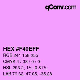 Código de color: HEX #F49EFF | qconv.com
