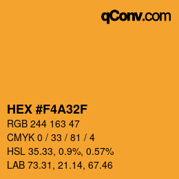 Color code: HEX #F4A32F | qconv.com