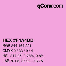 Color code: HEX #F4A4DD | qconv.com