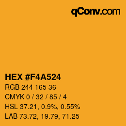 カラーコード: HEX #F4A524 | qconv.com