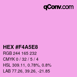 颜色代码: HEX #F4A5E8 | qconv.com