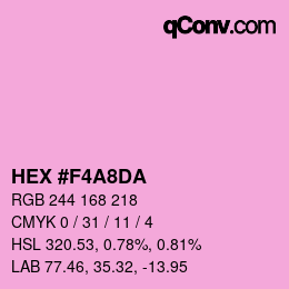 Color code: HEX #F4A8DA | qconv.com