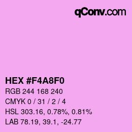 カラーコード: HEX #F4A8F0 | qconv.com