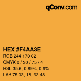 Color code: HEX #F4AA3E | qconv.com