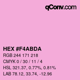 颜色代码: HEX #F4ABDA | qconv.com