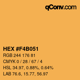 Color code: HEX #F4B051 | qconv.com