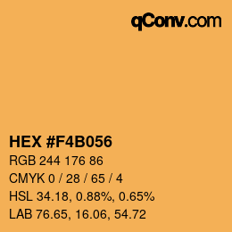 Color code: HEX #F4B056 | qconv.com