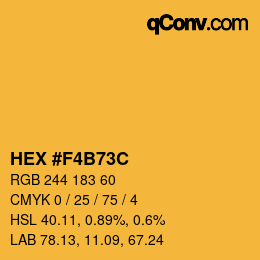 カラーコード: HEX #F4B73C | qconv.com