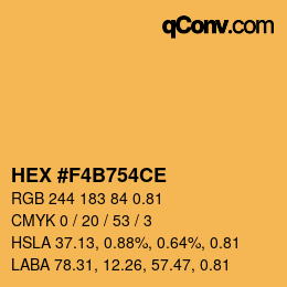 Farbcode: HEX #F4B754CE | qconv.com