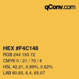 Código de color: HEX #F4C148 | qconv.com
