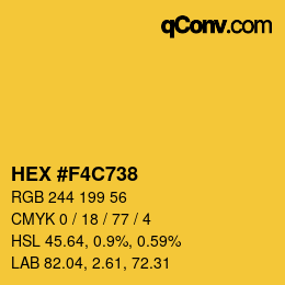 Color code: HEX #F4C738 | qconv.com