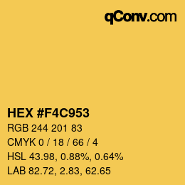 Farbcode: HEX #F4C953 | qconv.com