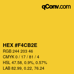 カラーコード: HEX #F4CB2E | qconv.com