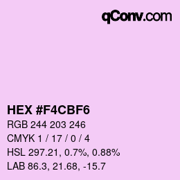 颜色代码: HEX #F4CBF6 | qconv.com