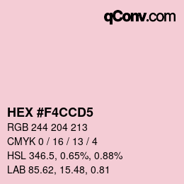 カラーコード: HEX #F4CCD5 | qconv.com