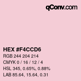 Color code: HEX #F4CCD6 | qconv.com