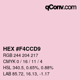 Color code: HEX #F4CCD9 | qconv.com