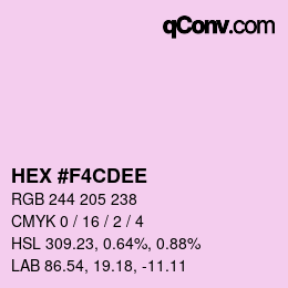 颜色代码: HEX #F4CDEE | qconv.com