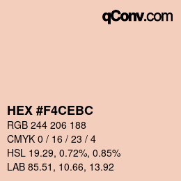 Color code: HEX #F4CEBC | qconv.com