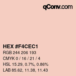 カラーコード: HEX #F4CEC1 | qconv.com