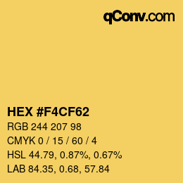 カラーコード: HEX #F4CF62 | qconv.com
