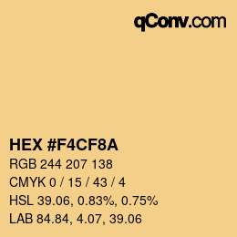 Color code: HEX #F4CF8A | qconv.com