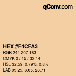 Farbcode: HEX #F4CFA3 | qconv.com