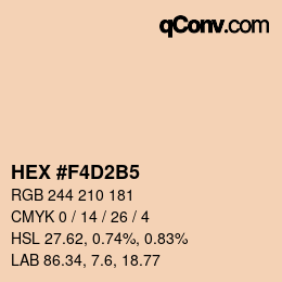 カラーコード: HEX #F4D2B5 | qconv.com