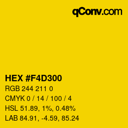 Código de color: HEX #F4D300 | qconv.com