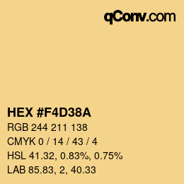 カラーコード: HEX #F4D38A | qconv.com