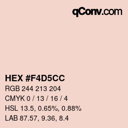 Color code: HEX #F4D5CC | qconv.com