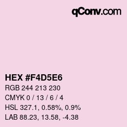 颜色代码: HEX #F4D5E6 | qconv.com