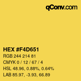 Color code: HEX #F4D651 | qconv.com