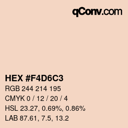 颜色代码: HEX #F4D6C3 | qconv.com