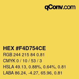 Código de color: HEX #F4D754CE | qconv.com