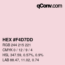 Color code: HEX #F4D7DD | qconv.com