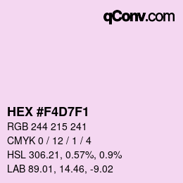 Color code: HEX #F4D7F1 | qconv.com
