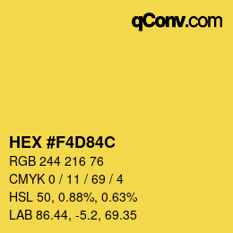 カラーコード: HEX #F4D84C | qconv.com