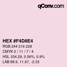 Color code: HEX #F4D8E4 | qconv.com
