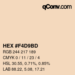 颜色代码: HEX #F4D9BD | qconv.com