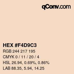 Farbcode: HEX #F4D9C3 | qconv.com