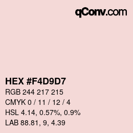 Color code: HEX #F4D9D7 | qconv.com