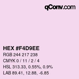 カラーコード: HEX #F4D9EE | qconv.com