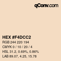 Color code: HEX #F4DCC2 | qconv.com