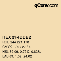 Color code: HEX #F4DDB2 | qconv.com