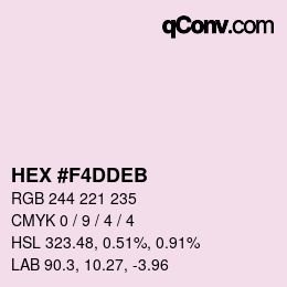 Código de color: HEX #F4DDEB | qconv.com