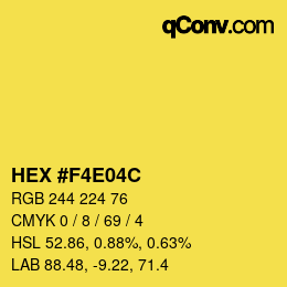 カラーコード: HEX #F4E04C | qconv.com