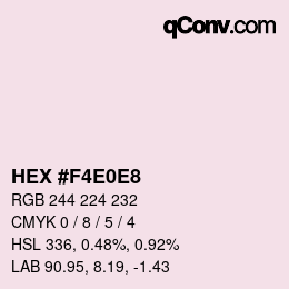 Farbcode: HEX #F4E0E8 | qconv.com