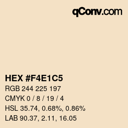 Farbcode: HEX #F4E1C5 | qconv.com