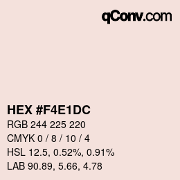 Color code: HEX #F4E1DC | qconv.com